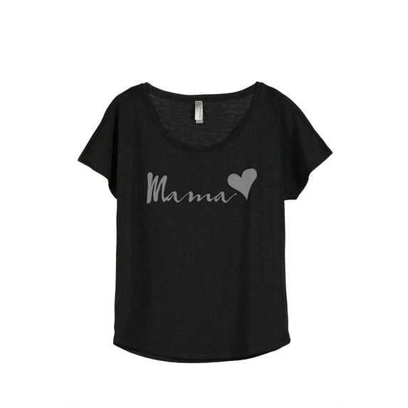 Thread Tank Mama Heart Women's Fashion Relaxed Slouchy Dolman T-Shirt Tee Heather Black Small