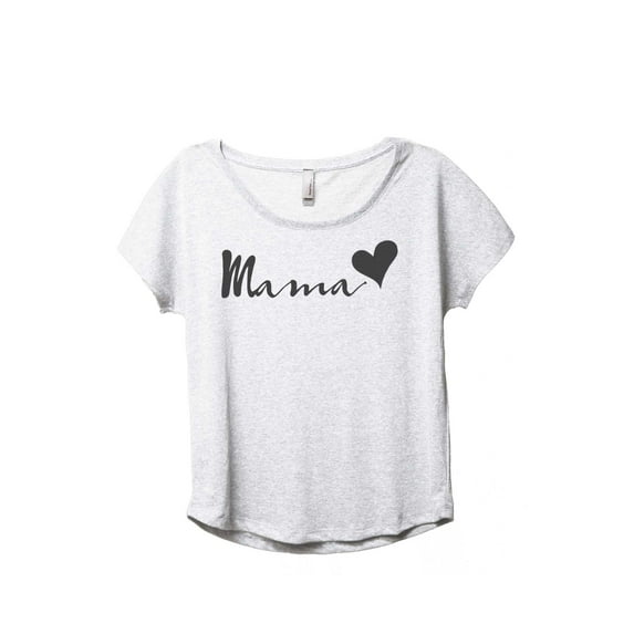 Thread Tank Mama Heart Women's Fashion Relaxed Slouchy Dolman T-Shirt Tee Heather White 2X-Large
