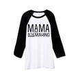 thumbnail image 1 of Thread Tank Mama In The Making Unisex 3/4 Sleeves Baseball Raglan White Black X-Large, 1 of 4