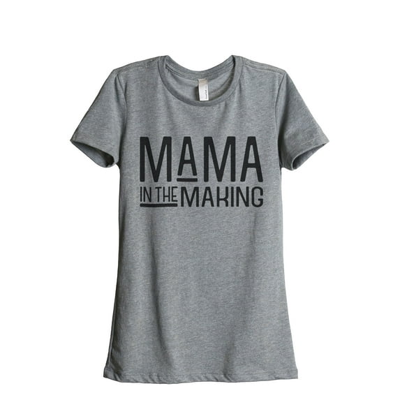 Thread Tank Mama In The Making Women's Fashion Relaxed Crewneck T-Shirt Tee Heather Grey Large