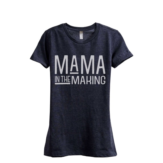 Thread Tank Mama In The Making Women's Fashion Relaxed Crewneck T-Shirt Tee Heather Navy Medium