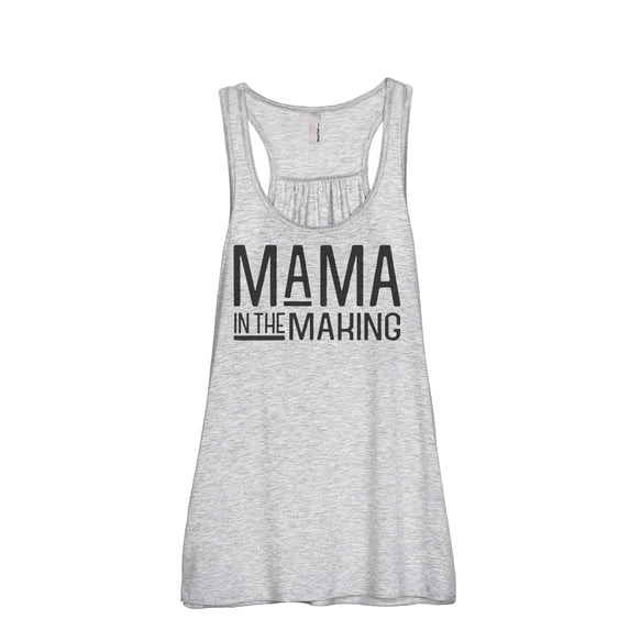 Thread Tank Mama In The Making Women's Fashion Sleeveless Flowy Racerback Tank Top Sport Grey X-Large
