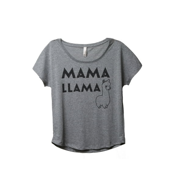 Thread Tank Mama Llama Women's Relaxed Slouchy Dolman T-Shirt Tee Heather Grey Small