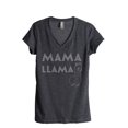 thumbnail image 1 of Thread Tank Mama Llama Women's Relaxed V-Neck T-Shirt Tee Charcoal X-Large, 1 of 4