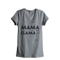 thumbnail image 1 of Thread Tank Mama Llama Women's Relaxed V-Neck T-Shirt Tee Heather Grey Small, 1 of 4