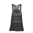 thumbnail image 1 of Thread Tank Mama Needs A Cocktail Women's Fashion Sleeveless Flowy Racerback Tank Top Charcoal 2X-Large, 1 of 5