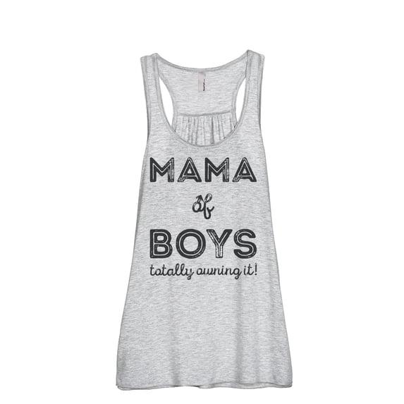 Thread Tank Mama Of Boys Women's Sleeveless Flowy Racerback Tank Top Sport Grey Small