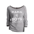 thumbnail image 1 of Thread Tank Mama Of Boys Women's Slouchy 3/4 Sleeves Raglan Sweatshirt Sport Grey Small, 1 of 3