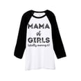 thumbnail image 1 of Thread Tank Mama Of Girls Unisex 3/4 Sleeves Baseball Raglan White Black Medium, 1 of 4