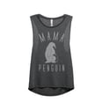 thumbnail image 1 of Thread Tank Mama Penguin Women's Sleeveless Muscle Tank Top Charcoal X-Large, 1 of 4