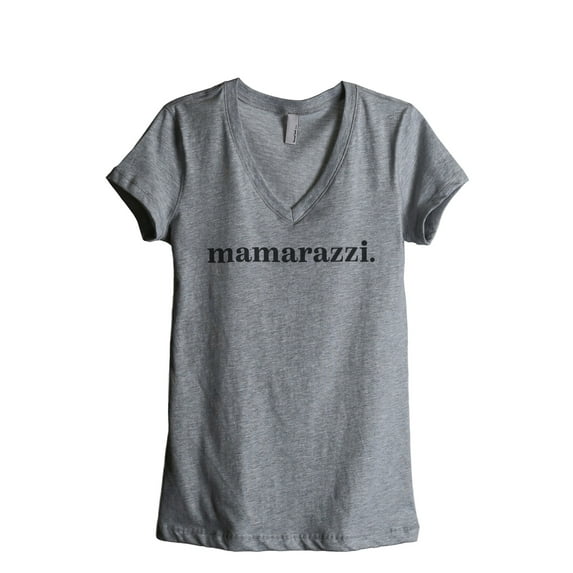 Thread Tank MamaRazzi Women's Relaxed V-Neck T-Shirt Tee Heather Grey Small