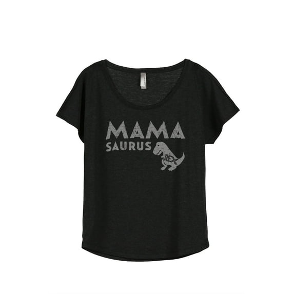 Thread Tank Mamasaurus Rex Women's Relaxed Slouchy Dolman T-Shirt Tee Heather Black Large