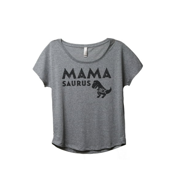 Thread Tank Mamasaurus Rex Women's Relaxed Slouchy Dolman T-Shirt Tee Heather Grey Small