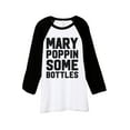 thumbnail image 1 of Thread Tank Mary Poppin Bottles Unisex 3/4 Sleeves Baseball Raglan White Black Small, 1 of 4