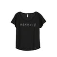 thumbnail image 1 of Thread Tank Mermaid Friends Women's Fashion Relaxed Slouchy Dolman T-Shirt Tee Heather Black Medium, 1 of 4