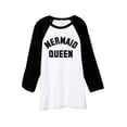 thumbnail image 1 of Thread Tank Mermaid Queen Unisex 3/4 Sleeves Baseball Raglan White Black Small, 1 of 4