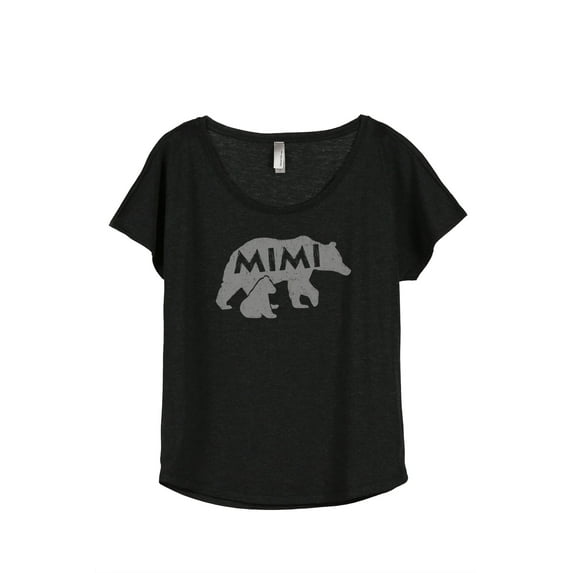 Thread Tank Mimi Bear Women's Fashion Relaxed Slouchy Dolman T-Shirt Tee Heather Black Small