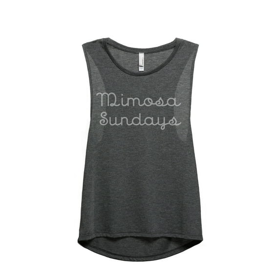 Thread Tank Mimosa Sundays Women's Sleeveless Muscle Tank Top Charcoal Medium