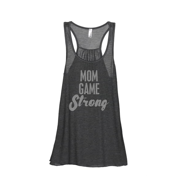 Thread Tank Mom Game Strong Women's Sleeveless Flowy Racerback Tank Top Charcoal Small