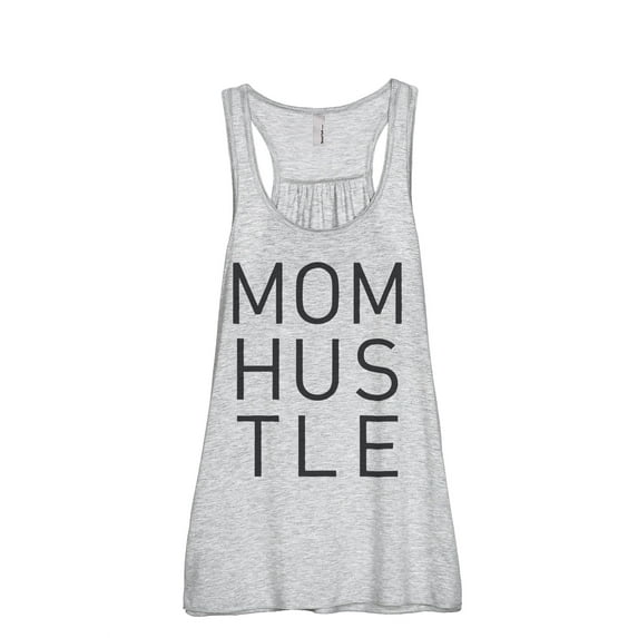 Thread Tank Mom Hustle Women's Sleeveless Flowy Racerback Tank Top Sport Grey Small