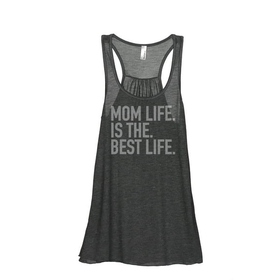 Thread Tank Mom Life is the Best Life Women's Sleeveless Flowy Racerback Tank Top Charcoal Large