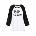 thumbnail image 1 of Thread Tank Mom Squad Unisex 3/4 Sleeves Baseball Raglan White Black Small, 1 of 4