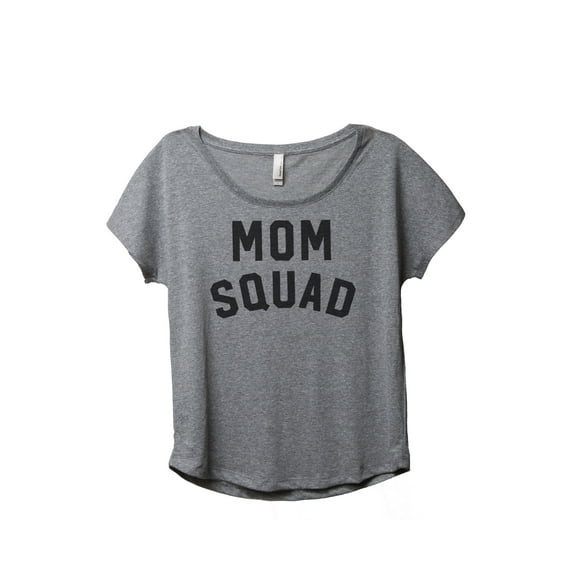 Thread Tank Mom Squad Women's Relaxed Slouchy Dolman T-Shirt Tee Heather Grey Small
