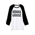 thumbnail image 1 of Thread Tank Momma Mama Goose Unisex 3/4 Sleeves Baseball Raglan White Black Small, 1 of 4