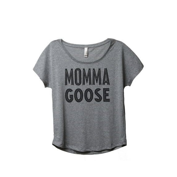 Thread Tank Momma Mama Goose Women's Relaxed Slouchy Dolman T-Shirt Tee Heather Grey Small
