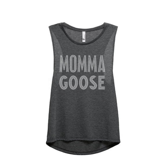 Thread Tank Momma Mama Goose Women's Sleeveless Muscle Tank Top Charcoal Medium