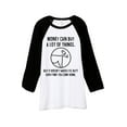 thumbnail image 1 of Thread Tank Money Wiggle Butt Unisex 3/4 Sleeves Baseball Raglan White Black Small, 1 of 4