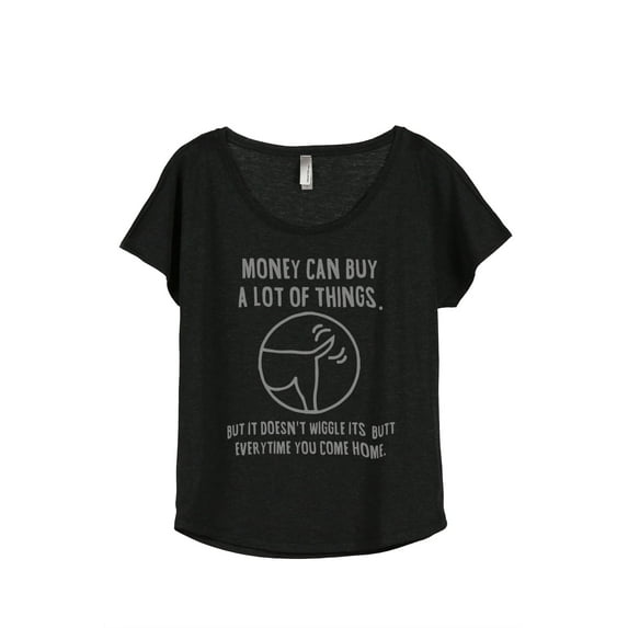 Thread Tank Money Wiggle Butt Women's Relaxed Slouchy Dolman T-Shirt Tee Heather Black 3X-Large