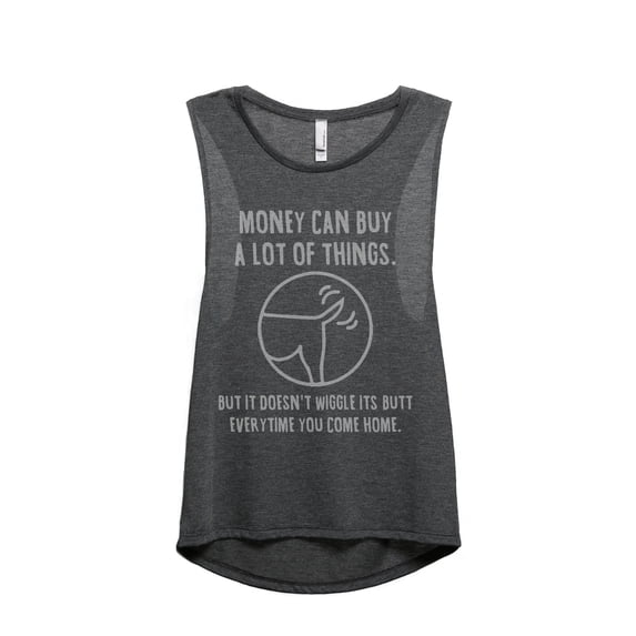 Thread Tank Money Wiggle Butt Women's Sleeveless Muscle Tank Top Charcoal Small