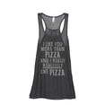 thumbnail image 1 of Thread Tank More Than Pizza Women's Sleeveless Flowy Racerback Tank Top Charcoal Small, 1 of 5