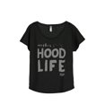 thumbnail image 1 of Thread Tank Mother Hood Life Women's Relaxed Slouchy Dolman T-Shirt Tee Heather Black Large, 1 of 4