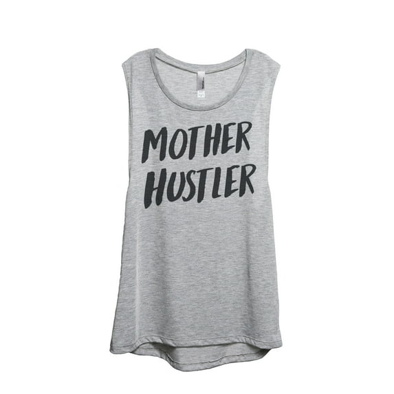 Thread Tank Mother Hustler Women's Fashion Sleeveless Muscle Tank Top Sport Grey Large