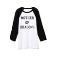thumbnail image 1 of Thread Tank Mother of Dragons Unisex 3/4 Sleeves Baseball Raglan White Black Small, 1 of 4