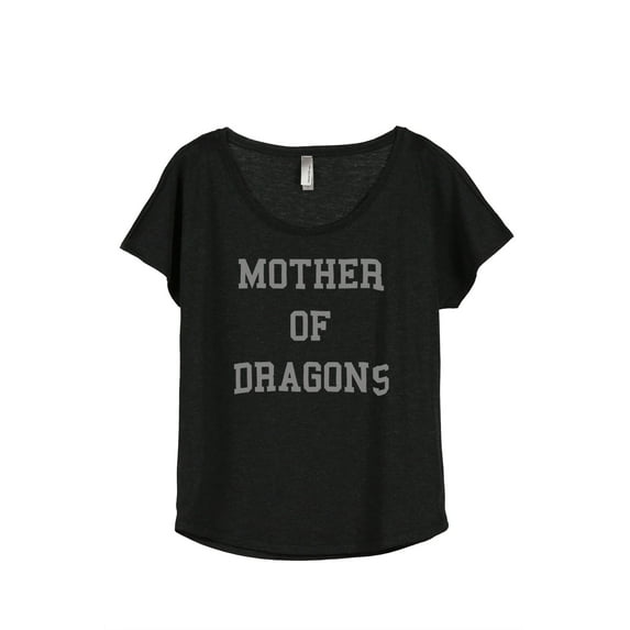 Thread Tank Mother of Dragons Women's Relaxed Slouchy Dolman T-Shirt Tee Heather Black Medium