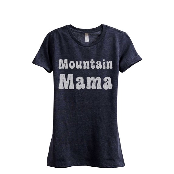 Thread Tank Mountain Mama Women's Fashion Relaxed Crewneck T-Shirt Tee Heather Navy 2X-Large