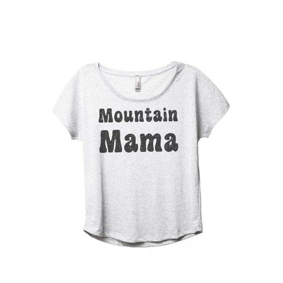 Thread Tank Mountain Mama Women's Fashion Relaxed Slouchy Dolman T-Shirt Tee Heather White 2X-Large