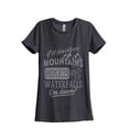 thumbnail image 1 of Thread Tank Mountains Hikes Waterfall Women's Relaxed Crewneck T-Shirt Tee Charcoal 2X-Large, 1 of 4