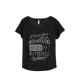 thumbnail image 1 of Thread Tank Mountains Hikes Waterfall Women's Relaxed Slouchy Dolman T-Shirt Tee Heather Black X-Large, 1 of 4
