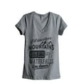 thumbnail image 1 of Thread Tank Mountains Hikes Waterfall Women's Relaxed V-Neck T-Shirt Tee Heather Grey Small, 1 of 4
