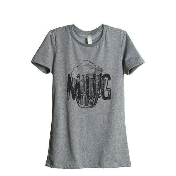 Thread Tank Mug Glass Sketch Women's Relaxed Crewneck T-Shirt Tee Heather Grey Small