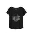 thumbnail image 1 of Thread Tank Mug Glass Sketch Women's Relaxed Slouchy Dolman T-Shirt Tee Heather Black Large, 1 of 4