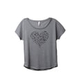 thumbnail image 1 of Thread Tank Musical Notes Heart Women's Relaxed Slouchy Dolman T-Shirt Tee Heather Grey Large, 1 of 4