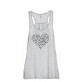 thumbnail image 1 of Thread Tank Musical Notes Heart Women's Sleeveless Flowy Racerback Tank Top Sport Grey X-Large, 1 of 5