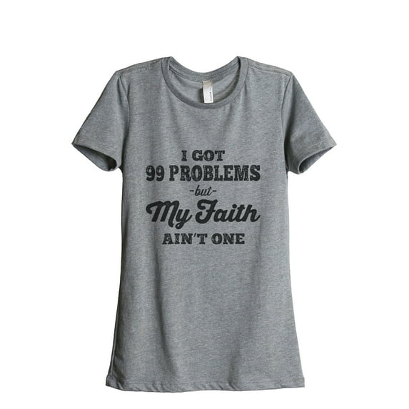 Thread Tank My Faith Women's Relaxed Crewneck T-Shirt Tee Heather Grey Medium