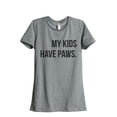 thumbnail image 1 of Thread Tank My Kids Have Paws Women's Relaxed Crewneck T-Shirt Tee Heather Grey Small, 1 of 4