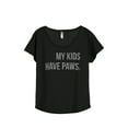 thumbnail image 1 of Thread Tank My Kids Have Paws Women's Relaxed Slouchy Dolman T-Shirt Tee Heather Black Medium, 1 of 4